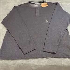 Route 66 Gray Striped Henley